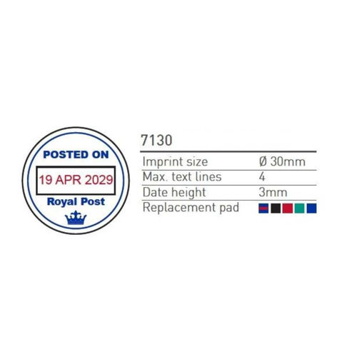Picture of CUSTOMISED RUBBER STAMP 7130 - 30MM DIAMETER